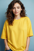 Solid Oversized Drop Shoulder T-Shirt for Women | 180 GSM Cotton
