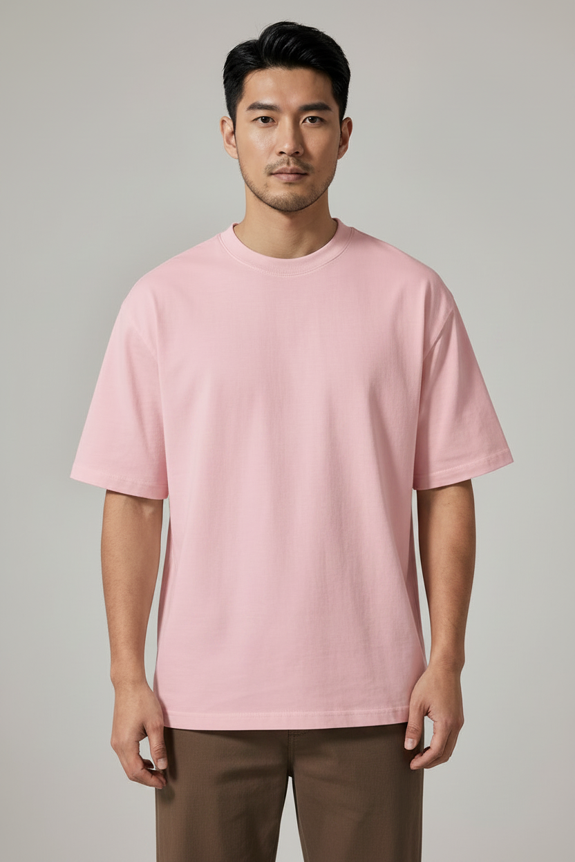 Solid Oversized Drop Shoulder T-Shirt for Men | 240 GSM Thick Cotton