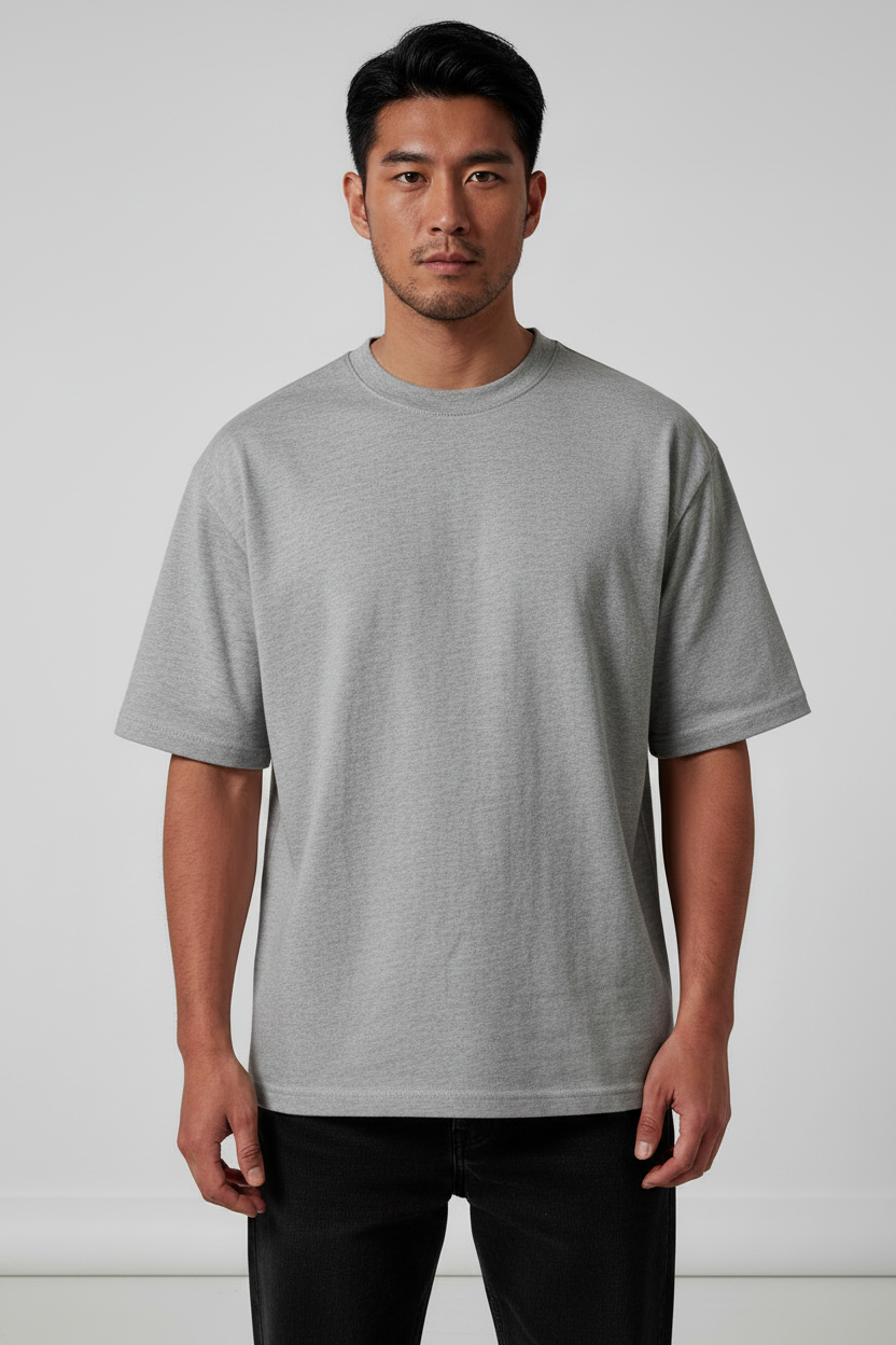 Solid Oversized Drop Shoulder T-Shirt for Men | 240 GSM Thick Cotton