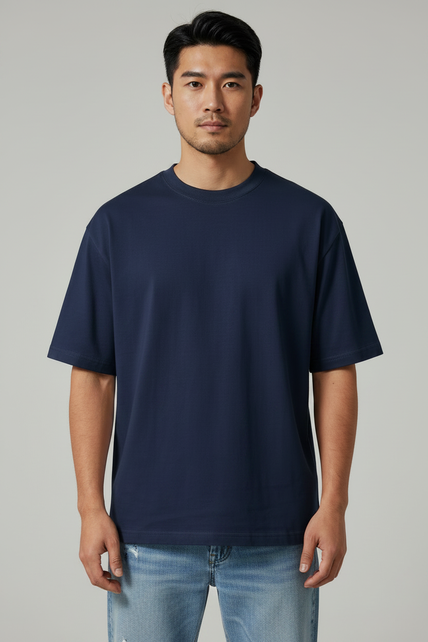 Solid Oversized Drop Shoulder T-Shirt for Men | 240 GSM Thick Cotton