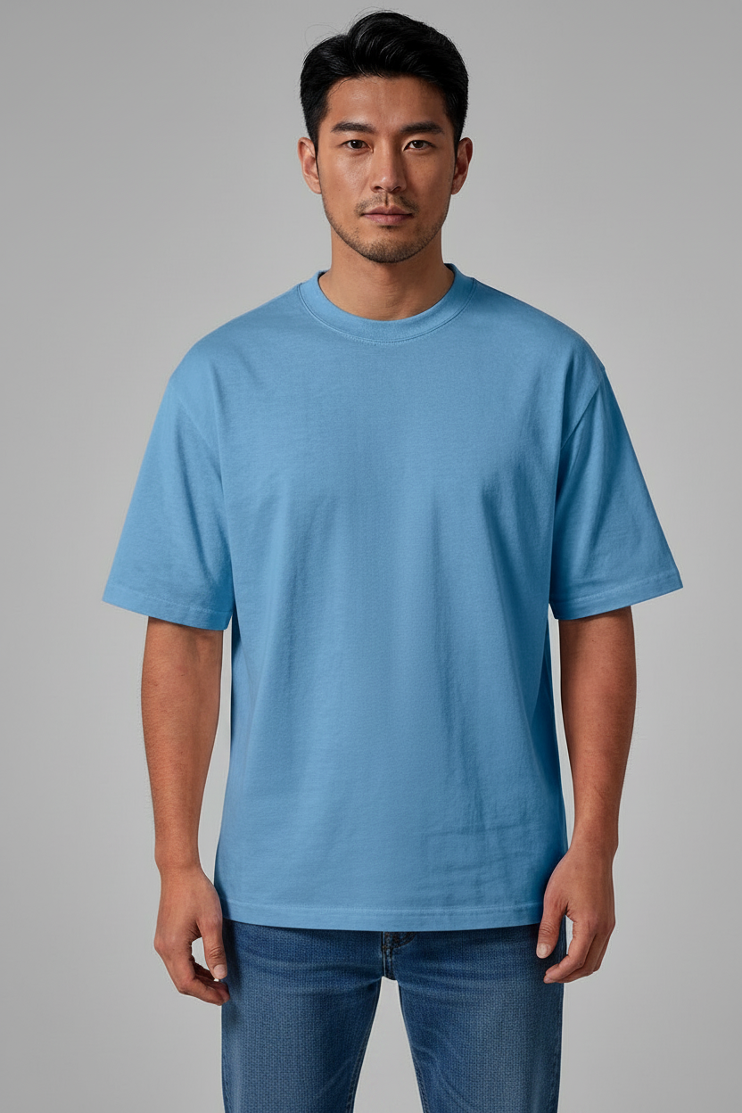 Solid Oversized Drop Shoulder T-Shirt for Men | 240 GSM Thick Cotton