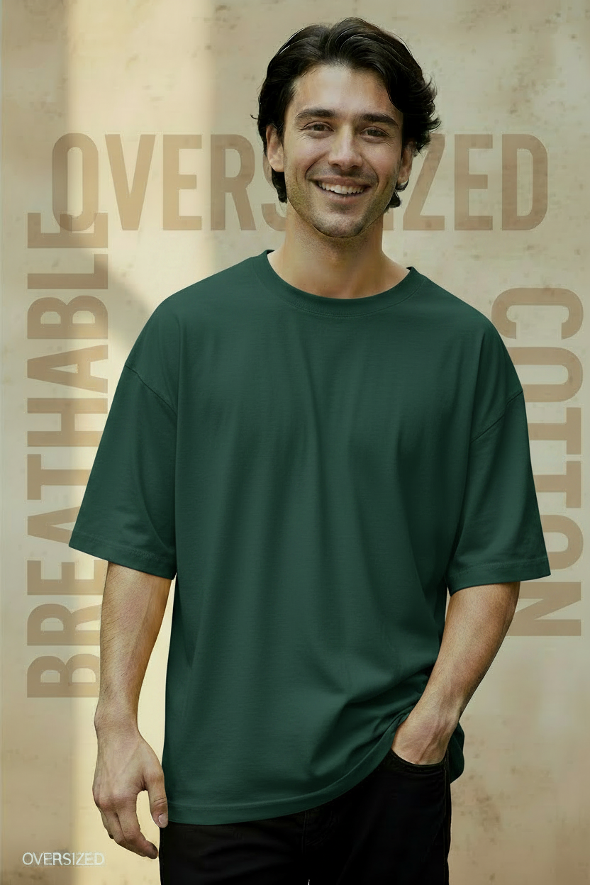 Solid Oversized Drop Shoulder T-Shirt for Men | 180 GSM Cotton