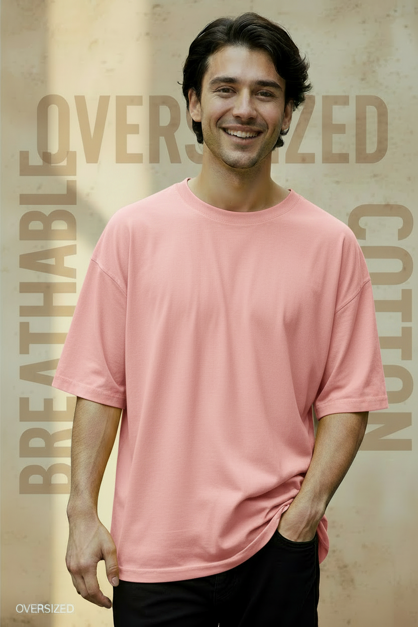 Solid Oversized Drop Shoulder T-Shirt for Men | 180 GSM Cotton