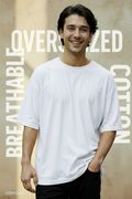 Solid Oversized Drop Shoulder T-Shirt for Men | 180 GSM Cotton